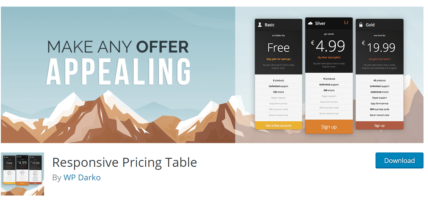 WordPress Pricing Table Plugins