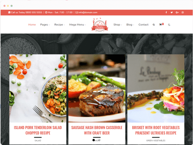 How to create food blogging website