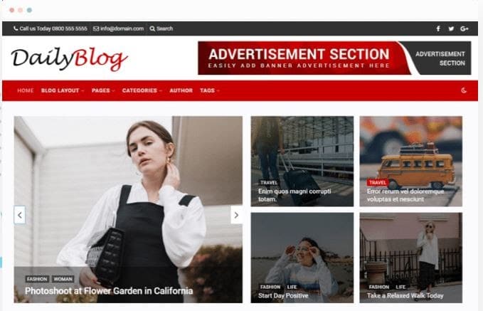 simple wordpress themes for Daily Blog