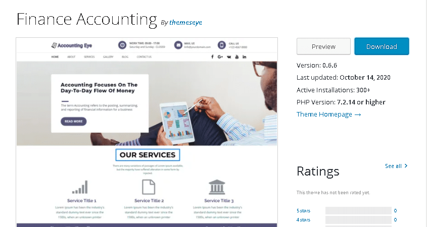 finance accounting wordpress theme