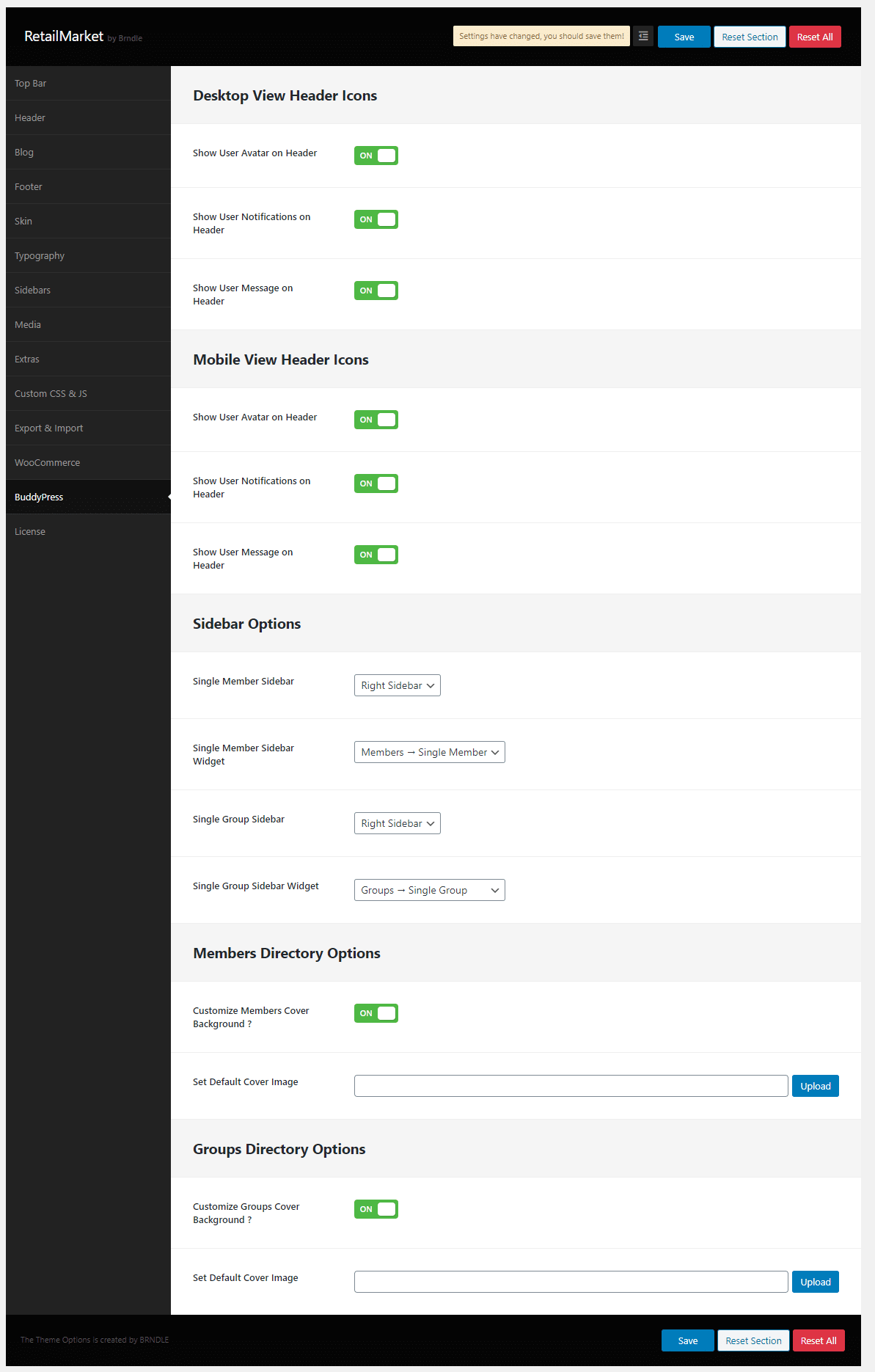 BuddyPress Options 1 bp options