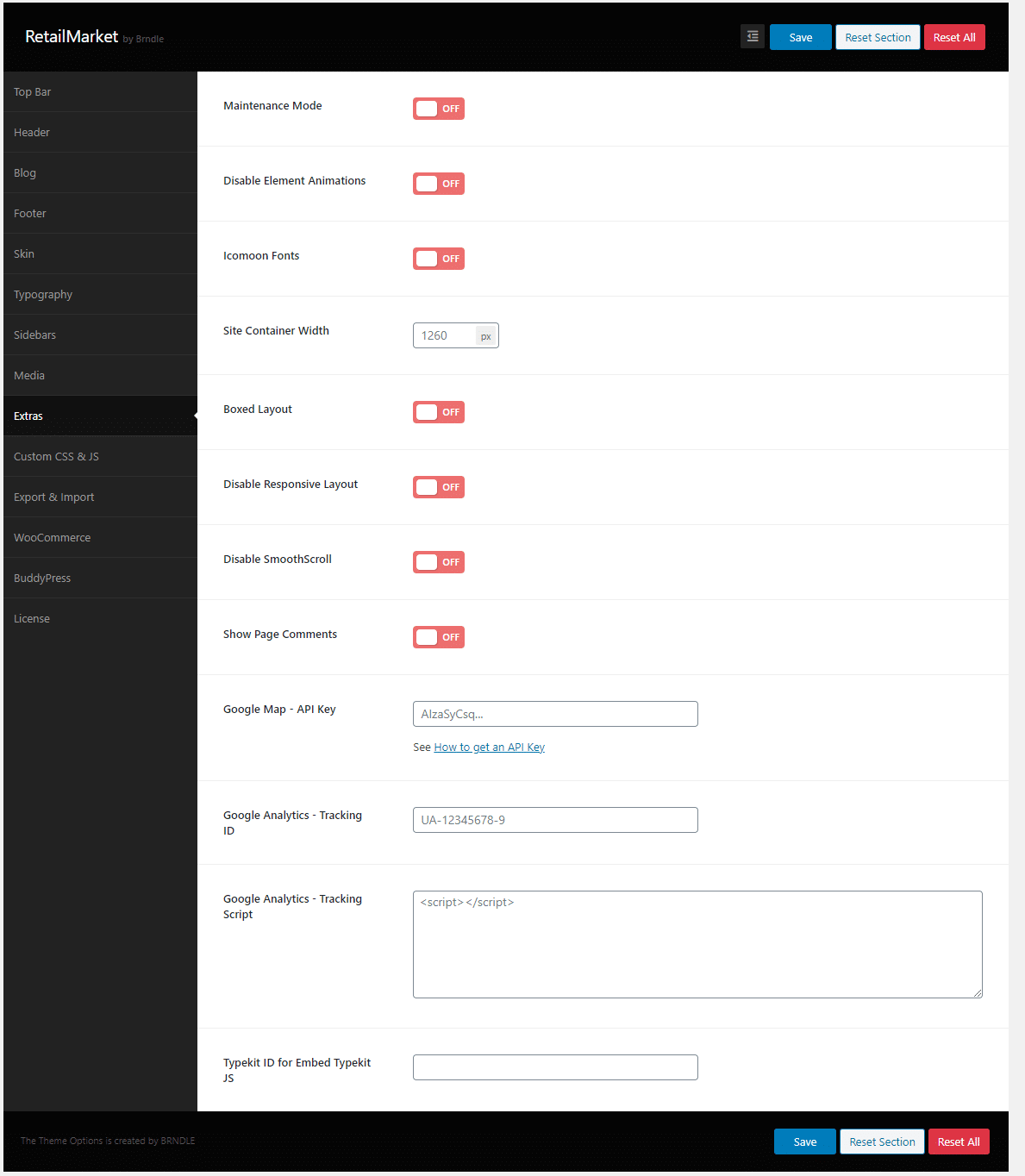 extra options